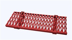 KMB Nášlapný rošt včetně držáků malý - komplet (600*250mm) višňová
